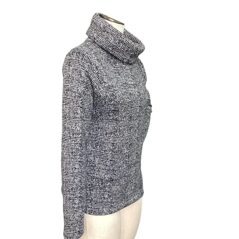 J Crew Mercantile Glen Plaid Cowl Neck Long Sleeve Boxy Pullover Sweater L #226A